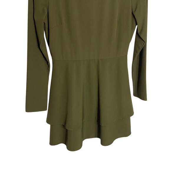 Hutch Cami Mini Dress Long Sleeves Green Tiered-sz 4 - Picture 8 of 10